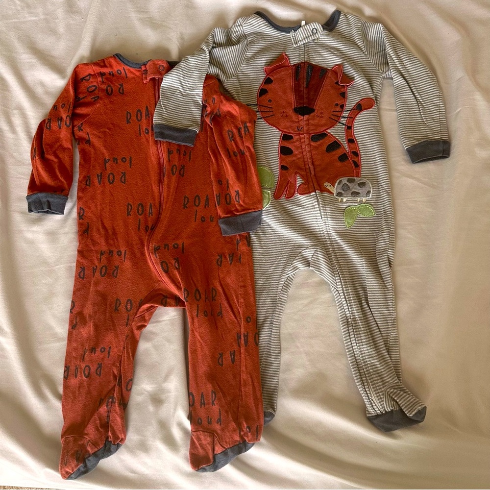 2 pk Gerber Tiger Footed Pajamas 🐯